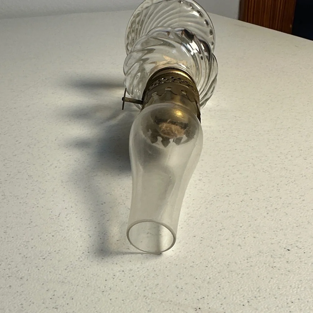 Vintage-Inspired Glass Lantern with Brass Accents